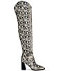 Azalea Wang Cezanne Snake Print Block Heel Over The Knee Boots - Image 2