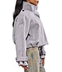 Azalea Wang Colleen Wool Blend Stand Collar Oversize Fit Zip Front Cropped Bomber Jacket - Image 3