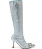 Color:Denim - Image 2 - Confection Crystallized Denim Bow Tall Boots