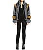 Azalea Wang Cora Grey Multi Faux Fur Stand Collar Zip Front Coat, Color:Grey - Image 4