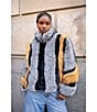Azalea Wang Cora Grey Multi Faux Fur Stand Collar Zip Front Coat, Color:Grey - Image 8