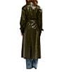 Azalea Wang Coren-Olive Faux Leather Tailored Collar Belted Snap Front Trench Coat - Image 2