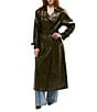 Azalea Wang Coren-Olive Faux Leather Tailored Collar Belted Snap Front Trench Coat - Image 4