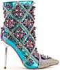 Color:Blue Multi - Image 2 - Crisp Iridescent Art Deco Crystal and Beaded Dress Booties