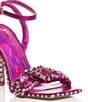 Color:Fuchsia - Image 4 - Discoball Rhinestone Metallic Rhinestone Dress Sandals