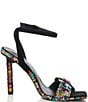 Color:Black - Image 2 - Discoball Multi-Color Rhinestone Dress Sandals