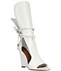 Azalea Wang Douma Embossed Shin Guard Wrap Tie Gladiator Wedge Sandals - Image 1