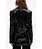 Azalea Wang Dubai Sequin Notch Collar Button Front Blazer, Color:Black - Image 2