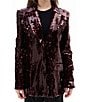 Azalea Wang Dubai Sequin Notch Collar Button Front Blazer, Color:Burgundy - Image 1