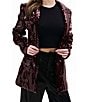 Azalea Wang Dubai Sequin Notch Collar Button Front Blazer, Color:Burgundy - Image 2