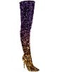 Color:Purple Multi - Image 1 - Elliana Ombre Sequined Stretch Thigh High Dress Boots