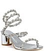 Color:Silver - Image 1 - Emiliano Rhinestone Ankle Wrap Dress Sandals