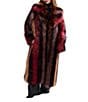 Azalea Wang Esmara-Red Multi Faux Fur Shawl Collar Trench Coat - Image 1