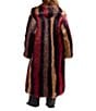 Azalea Wang Esmara-Red Multi Faux Fur Shawl Collar Trench Coat - Image 2