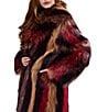 Azalea Wang Esmara-Red Multi Faux Fur Shawl Collar Trench Coat - Image 4