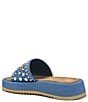 Color:Blue - Image 3 - Espinosa Denim Studded Platform Slide Sandals
