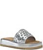 Color:Silver - Image 1 - Espinosa Metallic Studded Platform Slide Sandals