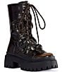 Azalea Wang Etra Applique Flowers Combat Mid Boots - Image 1