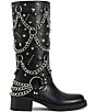 Color:Black - Image 2 - Fillmore Studded Chains Moto Boots