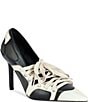 Azalea Wang Firestring Color Block Perforated Lace Up Pumps - Image 1