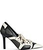 Azalea Wang Firestring Color Block Perforated Lace Up Pumps - Image 2