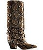 Azalea Wang Francoise Snake Print Suede Slouch Shaft Pointed Toe Tall Boots - Image 2