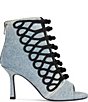 Azalea Wang Gentry Denim Frogging Knot Front Peep Toe Ankle Booties - Image 2
