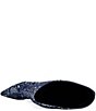 Azalea Wang Gianna Snake Print Denim Pointed Toe Wedge Tall Boots - Image 4