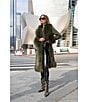 Azalea Wang Gilda Olive Faux Sherpa Collared Belted Oversize Trench Coat, Color:Dark Green - Image 5