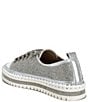 Color:Silver - Image 3 - Gracelynn Rhinestone Platform Sneakers