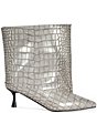Azalea Wang Hayek Croco Embossed Pointed Toe Kitten Heel Booties - Image 2
