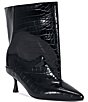Azalea Wang Hayek Croco Embossed Pointed Toe Kitten Heel Booties - Image 6