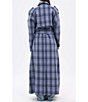 Azalea Wang Hobbs Plaid Pattern Notch Collar Belted Button Front Trench Jacket, Color:Black - Image 3