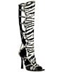 Azalea Wang Indrani High Zebra Print Gladiator Sandals - Image 1
