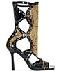 Azalea Wang Indrani Snake Print Square Toe Gladiator Sandals - Image 2