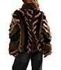 Azalea Wang Inez-Chocolate Stand Collar Faux Fur Zip Front Jacket - Image 2
