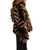 Azalea Wang Inez-Chocolate Stand Collar Faux Fur Zip Front Jacket - Image 3