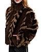 Azalea Wang Inez-Chocolate Stand Collar Faux Fur Zip Front Jacket - Image 4