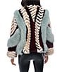 Azalea Wang Inez Faux Fur Animal Stripe Stand Collar Zip Front Jacket - Image 2