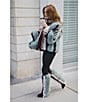 Azalea Wang Inez Striped Faux Fur Collared Filled Statement Jacket, Color:Blue - Image 15