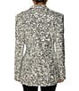 Azalea Wang Isa Sequin Tailored Collar Long Sleeve Button Front Blazer, Color:Silver - Image 2