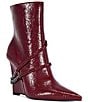 Azalea Wang Jacques Braided Chain Strap Pointed Toe Wedge Booties - Image 1