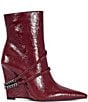 Azalea Wang Jacques Braided Chain Strap Pointed Toe Wedge Booties - Image 2
