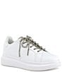 Color:White - Image 1 - Janan Crystal Rhinestone Lace-Up Sneakers