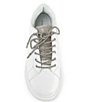 Color:White - Image 4 - Janan Crystal Rhinestone Lace-Up Sneakers