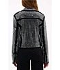 Azalea Wang Juniper Faux Leather Studded Notch Collar Cropped Motorcycle Zip Jacket, Color:Black - Image 2