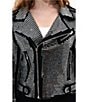 Azalea Wang Juniper Faux Leather Studded Notch Collar Cropped Motorcycle Zip Jacket, Color:Black - Image 4