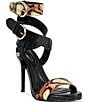 Azalea Wang Kandinsky Mixed Snake Print Ankle Strap Stiletto Sandals - Image 1