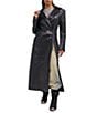 Azalea Wang Kathleen Faux Leather Notch Lapel Button Front Maxi Trench Coat - Image 2