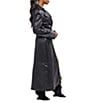 Azalea Wang Kathleen Faux Leather Notch Lapel Button Front Maxi Trench Coat - Image 4